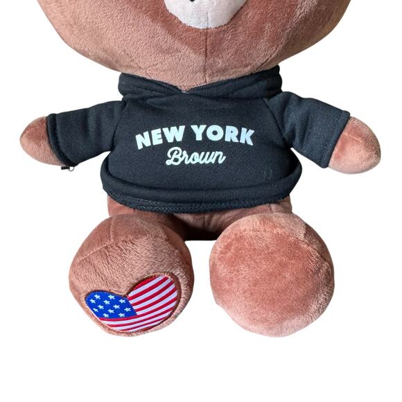 LINE Friends Brown Bear Plush Stuffed Toy NYC Hoodie 12” Limited Edition - Picture 2 of 12